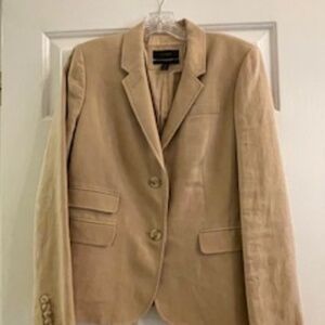 J Crew Camel Linen Schoolboy Blazer